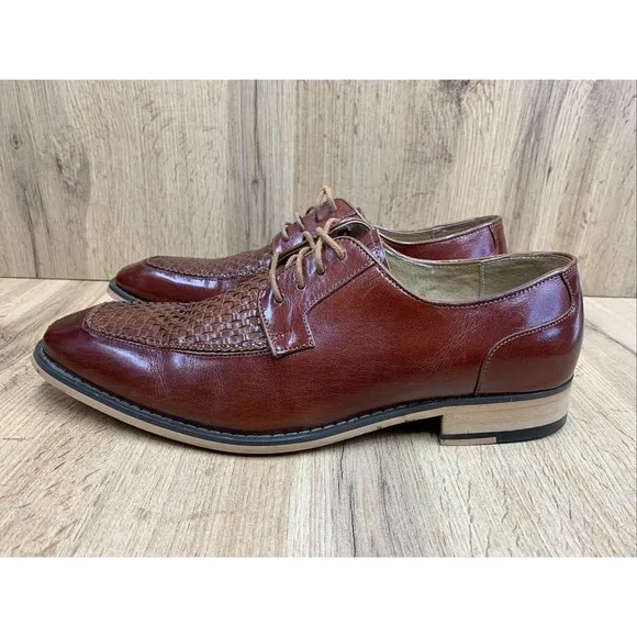 Stacy Adams Winthrop 25242 Moc Split Toe Oxford Men's Dress Shoe Cognac 9.5M