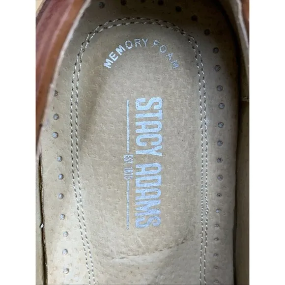 Stacy Adams Winthrop 25242 Moc Split Toe Oxford Men's Dress Shoe Cognac 9.5M