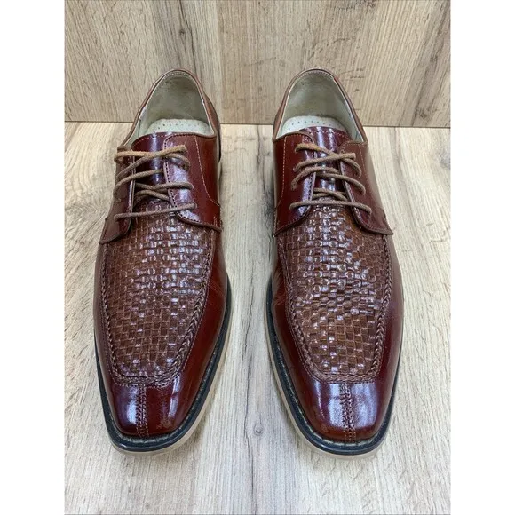 Stacy Adams Winthrop 25242 Moc Split Toe Oxford Men's Dress Shoe Cognac 9.5M