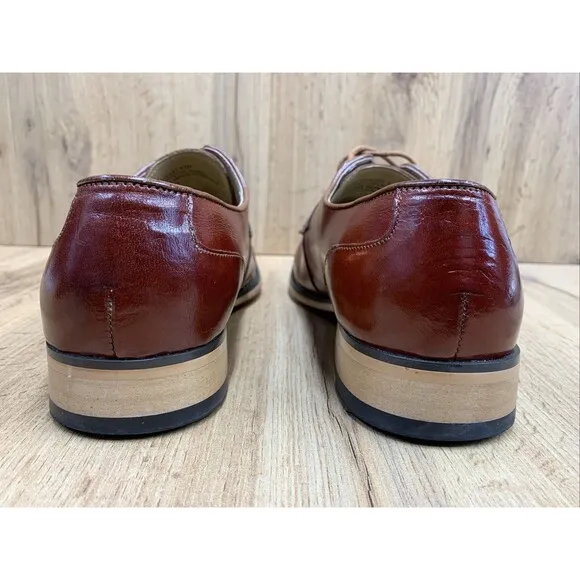 Stacy Adams Winthrop 25242 Moc Split Toe Oxford Men's Dress Shoe Cognac 9.5M