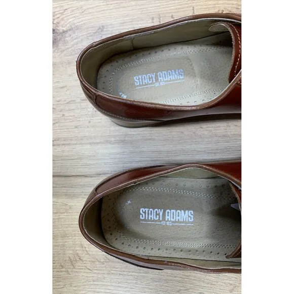 Stacy Adams Winthrop 25242 Moc Split Toe Oxford Men's Dress Shoe Cognac 9.5M