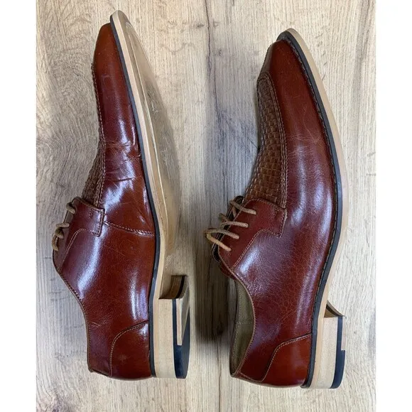 Stacy Adams Winthrop 25242 Moc Split Toe Oxford Men's Dress Shoe Cognac 9.5M