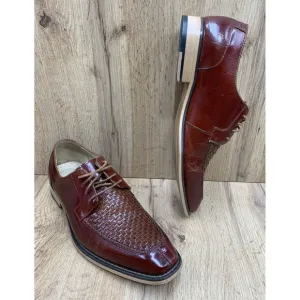 Stacy Adams Winthrop 25242 Moc Split Toe Oxford Men's Dress Shoe Cognac 9.5M