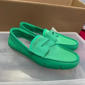 SWIMS Penny Loafer Shoes Mens 8.5 Grass Green Slip On Boat Deck Mesh Comfort NEW