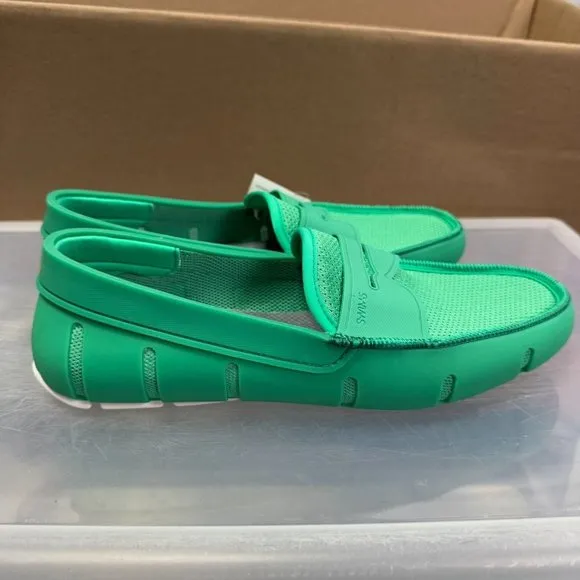 SWIMS Penny Loafer Shoes Mens 8.5 Grass Green Slip On Boat Deck Mesh Comfort NEW