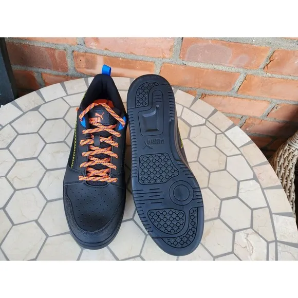 Sz 13 Puma Rebound V6 Low Open Road Lace Up  Mens Black Sneaker Dunk Shoes