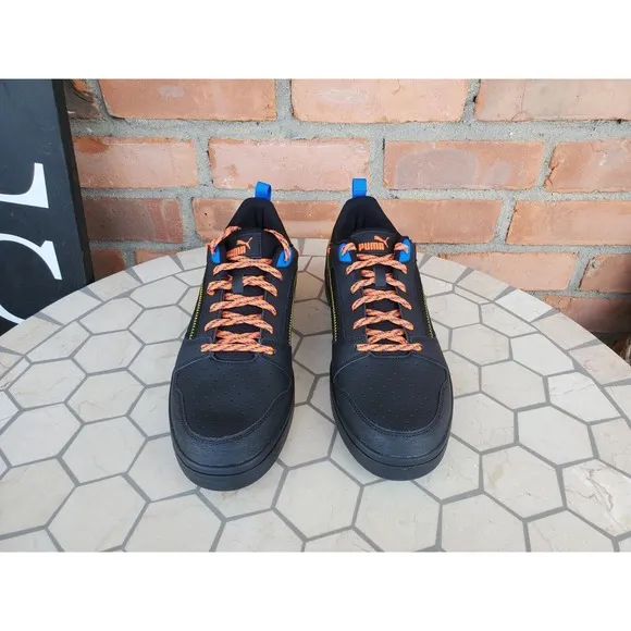 Sz 13 Puma Rebound V6 Low Open Road Lace Up  Mens Black Sneaker Dunk Shoes