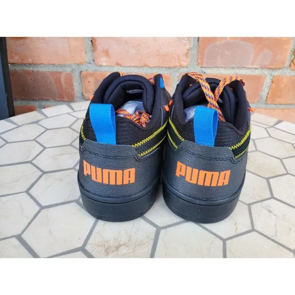 Sz 13 Puma Rebound V6 Low Open Road Lace Up  Mens Black Sneaker Dunk Shoes