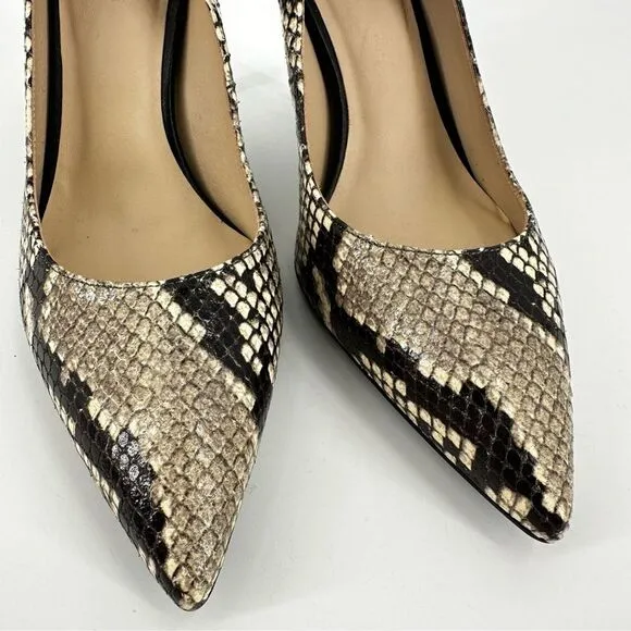 Ted Baker Alesiya Snakeskin-Print Leather Heels Court‎ Shoes size 37.5