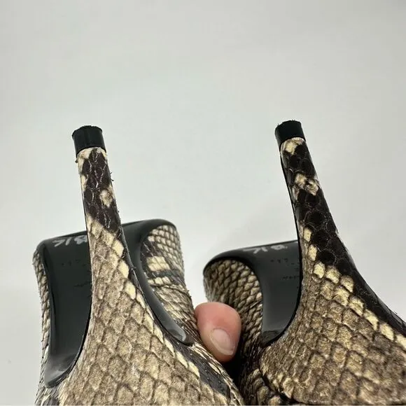 Ted Baker Alesiya Snakeskin-Print Leather Heels Court‎ Shoes size 37.5