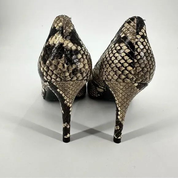 Ted Baker Alesiya Snakeskin-Print Leather Heels Court‎ Shoes size 37.5