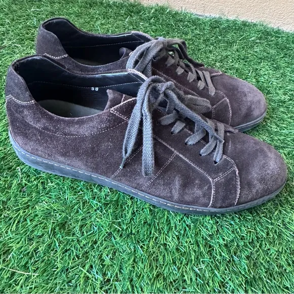 To Boot New York Adam Derrick Elsons Lace Up Dark Brown Suede Sneakers Size 9.5