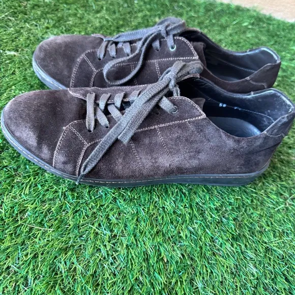 To Boot New York Adam Derrick Elsons Lace Up Dark Brown Suede Sneakers Size 9.5