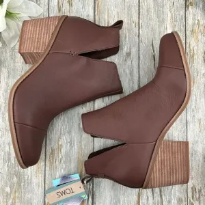 Toms Dressy Leather Everly Cutout Ankle Boot Bootie Shoes Size 11