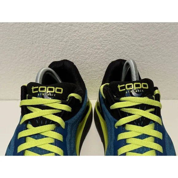 TOPO ATHLETIC Mens Ultrafly 3 Running Shoes Sz 8.5 Blue Green Trail NO INSOLES
