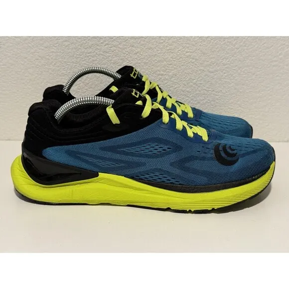 TOPO ATHLETIC Mens Ultrafly 3 Running Shoes Sz 8.5 Blue Green Trail NO INSOLES