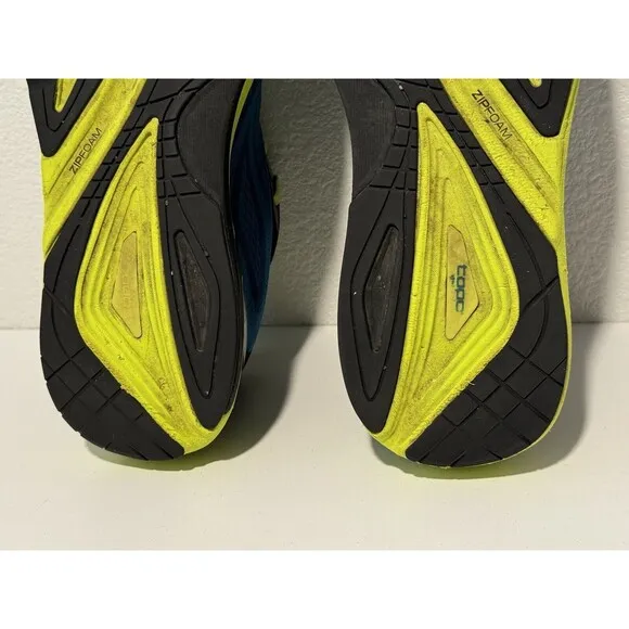 TOPO ATHLETIC Mens Ultrafly 3 Running Shoes Sz 8.5 Blue Green Trail NO INSOLES