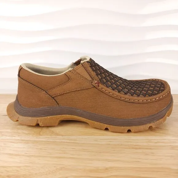 Twisted X Oblique Toe Shoes Mens Size 8 Wide Clay Cocoa Slip On‎ Casual MFS0002