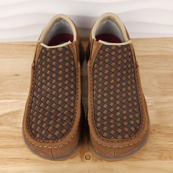 Twisted X Oblique Toe Shoes Mens Size 8 Wide Clay Cocoa Slip On‎ Casual MFS0002