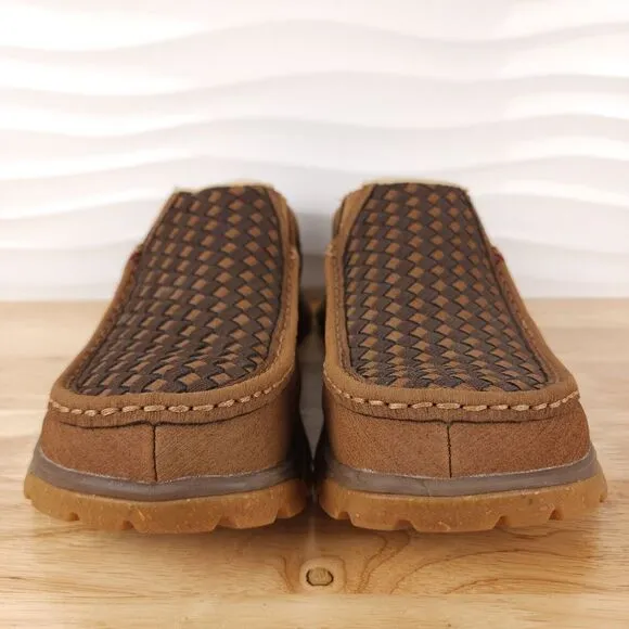 Twisted X Oblique Toe Shoes Mens Size 8 Wide Clay Cocoa Slip On‎ Casual MFS0002