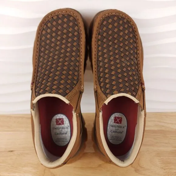 Twisted X Oblique Toe Shoes Mens Size 8 Wide Clay Cocoa Slip On‎ Casual MFS0002