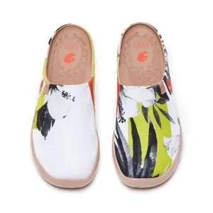 UIN Men's Slipper Mules Walking Casual Travel Shoes (Hibiscus in Full Bloom )