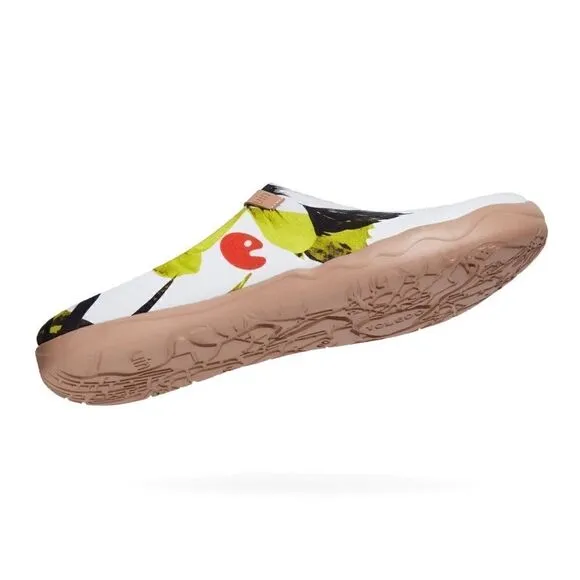 UIN Men's Slipper Mules Walking Casual Travel Shoes (Hibiscus in Full Bloom )