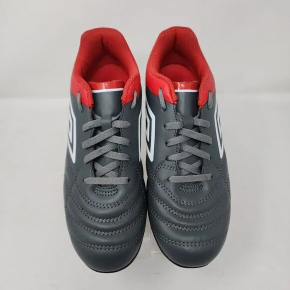 Umbro Soccer Turf Shoes Junior 5 Grey Classic Logo Lace Up Sneakers Leather