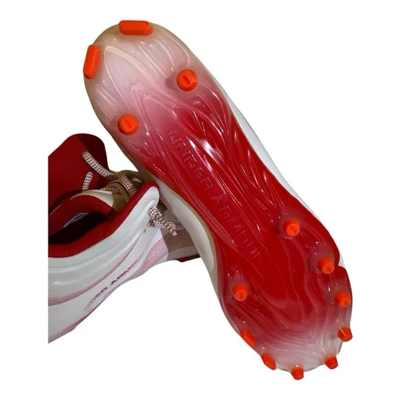 Under Amour Command MC Mid Lacrosse Cleats Men's Size 12 Red White NWOB