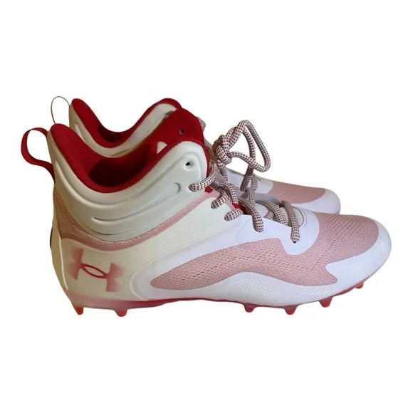 Under Amour Command MC Mid Lacrosse Cleats Men's Size 12 Red White NWOB