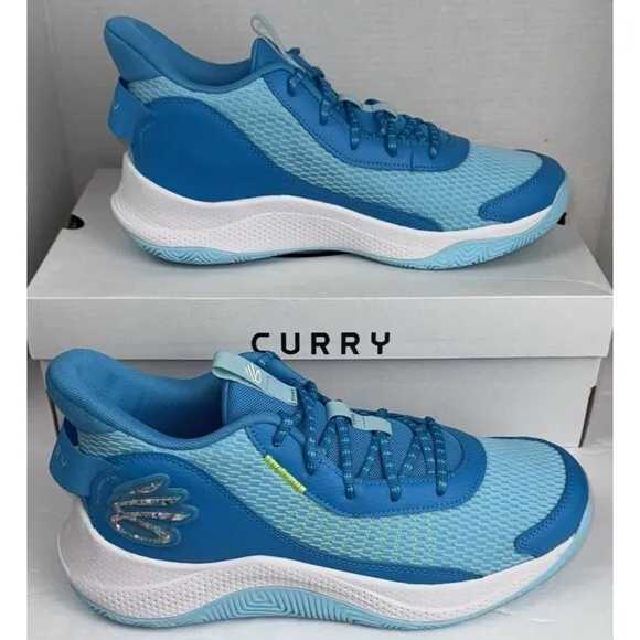Under Armour Curry 3Z7 Men Size 12 Womens 13.5 Blue Sneakers Warriors Basketball