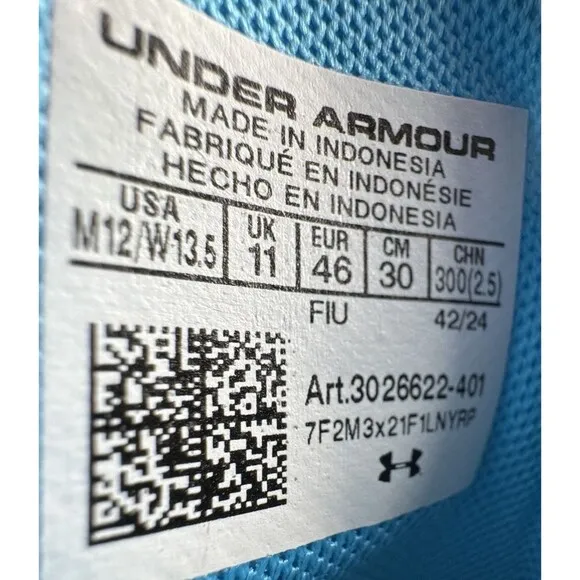 Under Armour Curry 3Z7 Men Size 12 Womens 13.5 Blue Sneakers Warriors Basketball