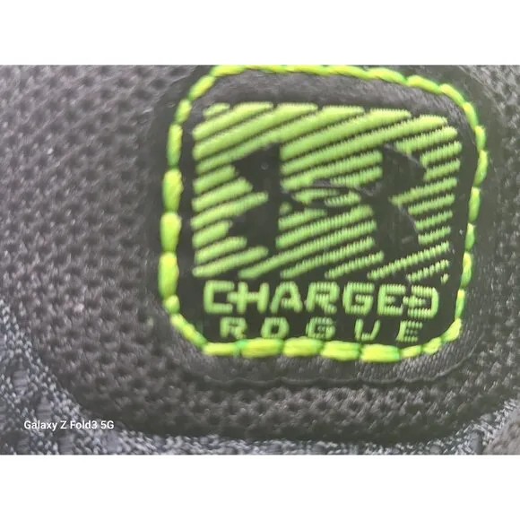 Under Armour Kids Charged Rogue 4 Running Shoes Neon Yellow &amp; Black Size 6Y