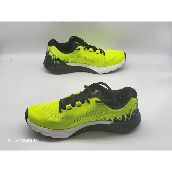 Under Armour Kids Charged Rogue 4 Running Shoes Neon Yellow &amp; Black Size 6Y