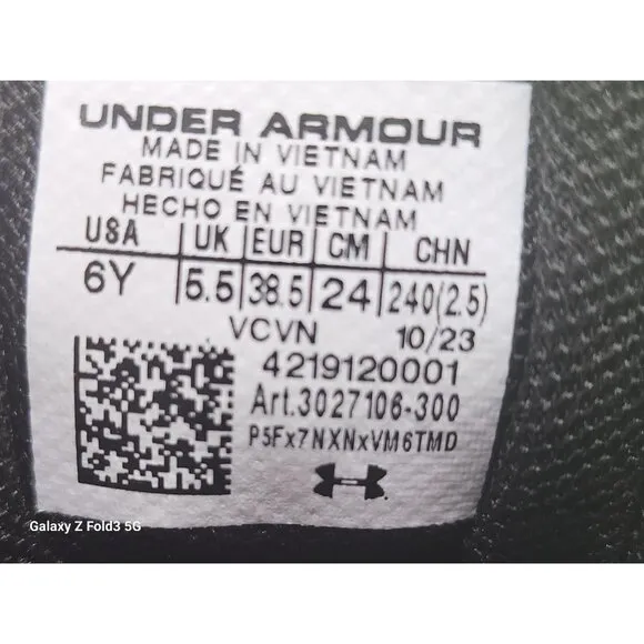 Under Armour Kids Charged Rogue 4 Running Shoes Neon Yellow &amp; Black Size 6Y