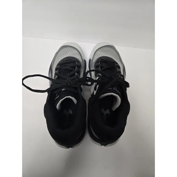 Under Armour Men's Spawn 7 Size 11 Basketball Shoes Black/White/Metallic Silver