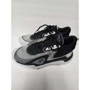 Under Armour Men's Spawn 7 Size 11 Basketball Shoes Black/White/Metallic Silver