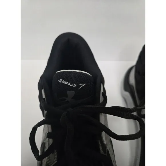 Under Armour Men's Spawn 7 Size 11 Basketball Shoes Black/White/Metallic Silver