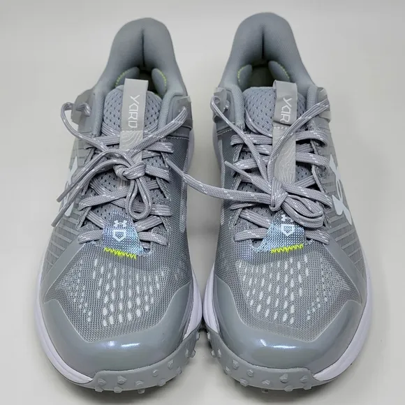 Under Armour Men's Yard Turf Baseball Shoes 3025593-102 Gray White Size 8 New