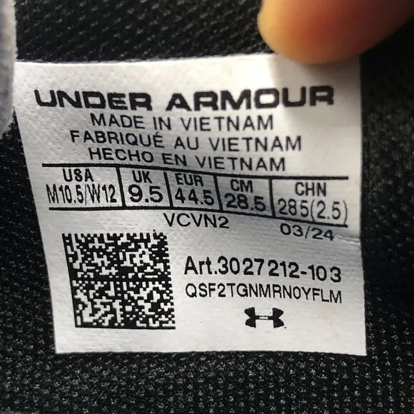 Under‎ Armour UA Fat Tire Venture Pro Trail Running Shoes Mens 11.5 White Black