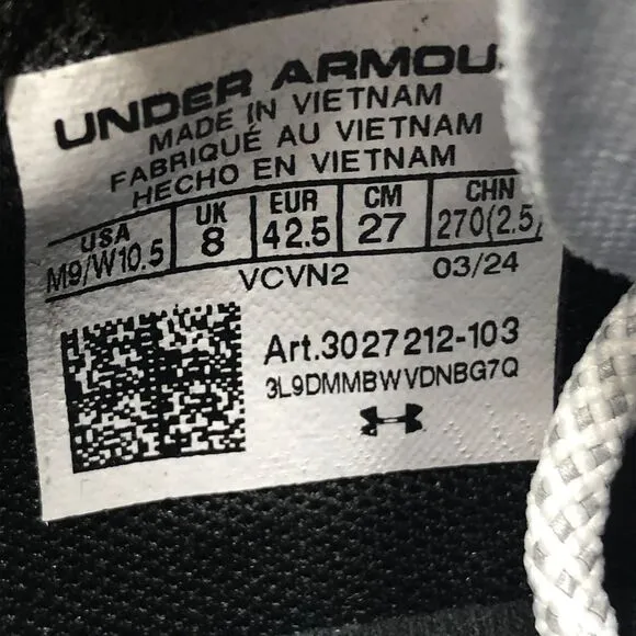 Under Armour UA Fat Tire Venture Pro Trail Running Shoes Mens‎ 9 White Black