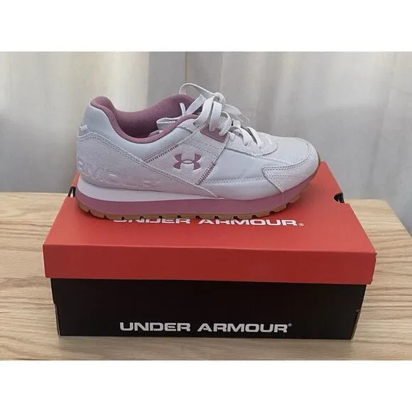 Under Armour Women’s Essential Runner Shoes Size 7 White Clay Pink Elixir