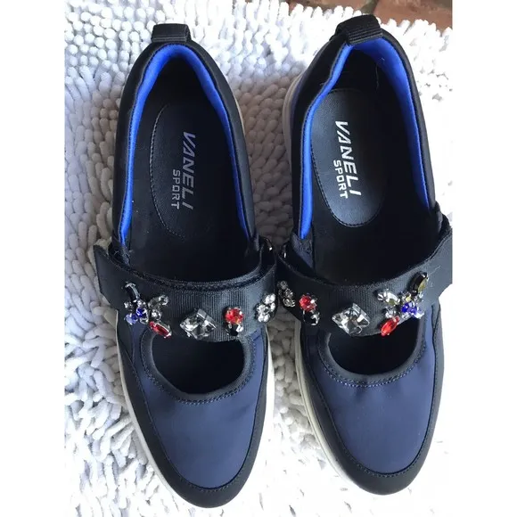 VANELi Oldys Embellished Colorblock Sneaker Navy Gems 7 N Narrow mary jane shoes