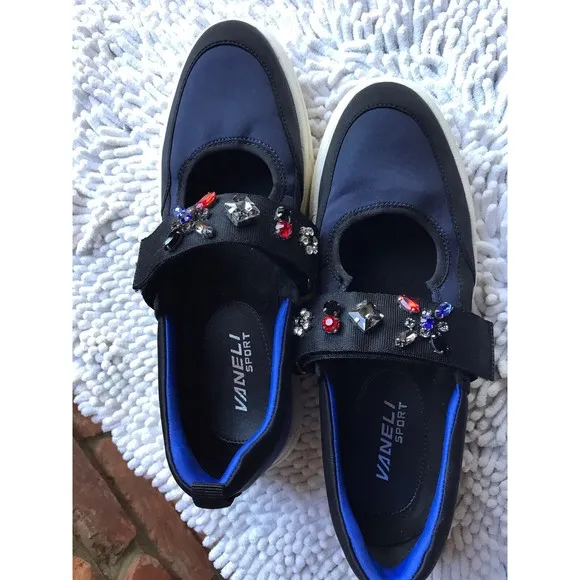 VANELi Oldys Embellished Colorblock Sneaker Navy Gems 7 N Narrow mary jane shoes