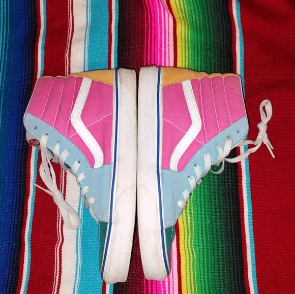 Vans Sk8-Hi Retro Court Unisex Multi-Color Lace Up Shoes Size 7.0 Men/8.5 Women
