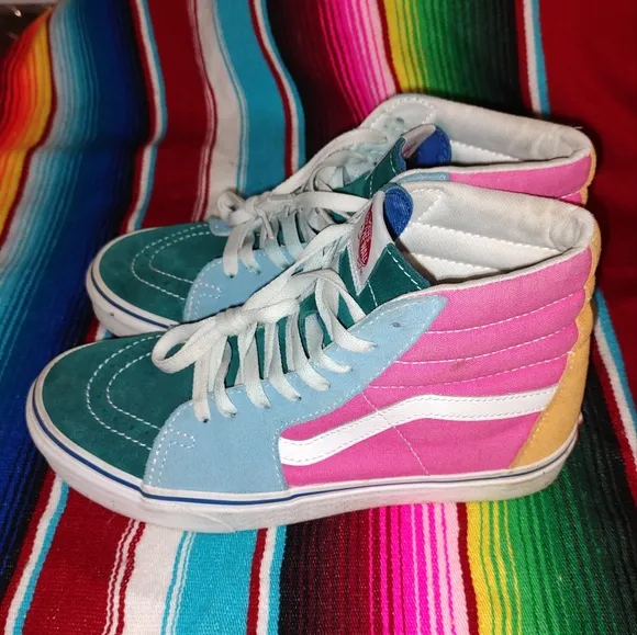 Vans Sk8-Hi Retro Court Unisex Multi-Color Lace Up Shoes Size 7.0 Men/8.5 Women