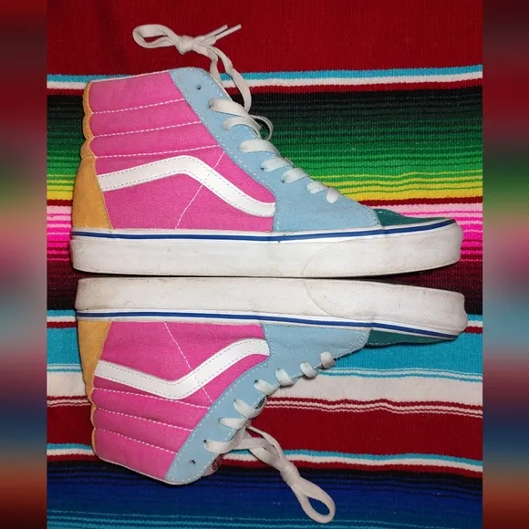 Vans Sk8-Hi Retro Court Unisex Multi-Color Lace Up Shoes Size 7.0 Men/8.5 Women