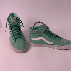 VANS Sk8-Hi Tops UNISEX Grass Green/White US M8 ‎ W9.5 Pre Loved