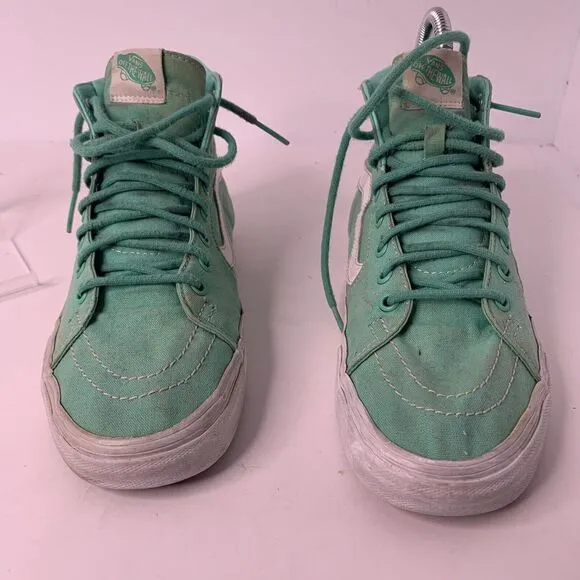 VANS Sk8-Hi Tops UNISEX Grass Green/White US M8 ‎ W9.5 Pre Loved