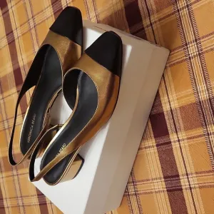 🆕️Veronica Beard Cecile sling/dark gold,black
